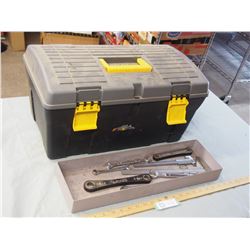 Plastic Tool Box with a Few Toys