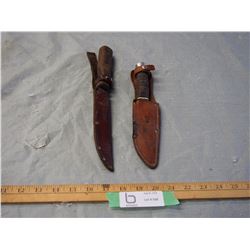 2 Vintage Hunting Knives with Sheath