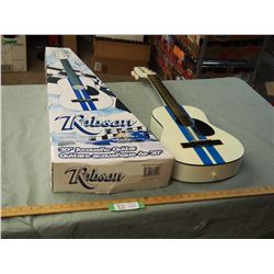 30  Acoustic Guitar Blue-White Robson with Box