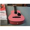 Image 3 : 30" Acoustic Guitar Pink Robson with Box (Missing 2 Strings)