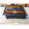 Image 4 : Vintage Olympia Light Beer Light Up Plastic Sign (Working) 17 by 17"
