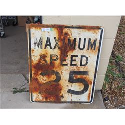 Vintage Maximum 25 Sign 24 by 30" T