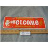 Image 1 : Sask Welcome Home Coming 1971 Plastic Sign 4 by 12"