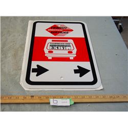 Transit Aluminium Sign 12 by 18