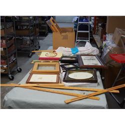 Mixed Lot of Picture Frames and Stretched Bars