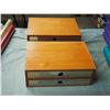Image 1 : 2 Wooden 2 Drawer Storage Cabinet 14 by 9.5"