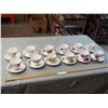 Image 1 : Windsor Bone China made in England Vintage Tea Cups and Saucers (Set of 12)