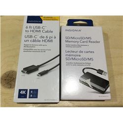 Insignia HDMI Cable and Memory Card Reader