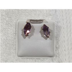 Ladies 14 Kt gold fill 1.1 ct amethyst marquis cut earring set