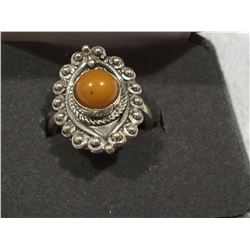 Ladies filigree silver dress ring