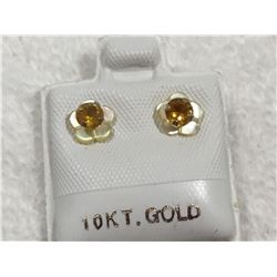 Ladies 14KT gold .3 carat citrine earring set