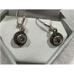 Ladies silver tanzanite earring set