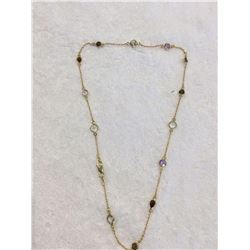 Ladies 14k GP multi stone necklace