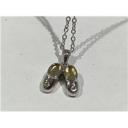 silver shoes pendant and chain