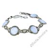 Image 1 : Antique Art Deco 14kt White Gold Blue Moonstone Etched Filigree Bracelet