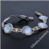 Image 2 : Antique Art Deco 14kt White Gold Blue Moonstone Etched Filigree Bracelet