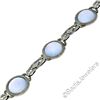 Image 4 : Antique Art Deco 14kt White Gold Blue Moonstone Etched Filigree Bracelet
