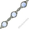 Image 6 : Antique Art Deco 14kt White Gold Blue Moonstone Etched Filigree Bracelet