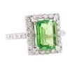 Image 1 : 3.58 ctw Tsavorite and Diamond Ring - 14KT White Gold