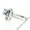 Image 7 : Art Deco 14kt White Gold 1.45 ctw Round Aquamarine and Diamond Cocktail Ring