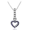 Image 1 : 14k White Gold 0.35CTW Diamond and Blue Sapphire Pendant, (H-I)