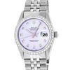Image 2 : Rolex Mens Stainless Steel Purple Diamond 36MM Datejust Wristwatch