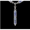 Image 2 : 10.66 ctw Sapphire and Diamond Necklace - 18KT White Gold