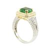Image 4 : 3.11 ctw Square Step Emerald And Diamond Ring - 18KT White And Yellow Gold