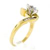 Image 5 : 14kt Yellow Gold 0.70 ctw Marquise Diamond Solitaire Bypass Ring w/ Baguette Acc