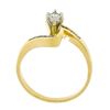 Image 6 : 14kt Yellow Gold 0.70 ctw Marquise Diamond Solitaire Bypass Ring w/ Baguette Acc