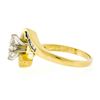 Image 7 : 14kt Yellow Gold 0.70 ctw Marquise Diamond Solitaire Bypass Ring w/ Baguette Acc