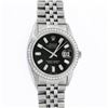Image 2 : Rolex Mens Stainless Steel Black Baguette Diamond 36MM Datejust Wristwatch With