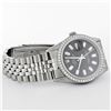 Image 4 : Rolex Mens Stainless Steel Black Baguette Diamond 36MM Datejust Wristwatch With