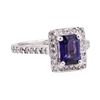 Image 1 : 2.21 ctw Blue Sapphire And Diamond Ring - 14KT White Gold