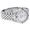 Image 3 : Rolex Mens Stainless Steel Silver MOP Roman 36MM Diamond & Sapphire Datejust Wri