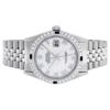 Image 5 : Rolex Mens Stainless Steel Silver MOP Roman 36MM Diamond & Sapphire Datejust Wri