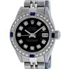 Image 1 : Rolex Ladies Stainless Steel Black Diamond & Sapphire Datejust Wristwatch