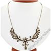 Image 1 : Victorian 14kt Yellow Gold Seed Pearl Floral Dangle Collier Necklace