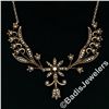 Image 3 : Victorian 14kt Yellow Gold Seed Pearl Floral Dangle Collier Necklace