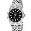 Image 2 : Rolex Mens Stainless Steel 36MM Black Index Pyramid Diamond Datejust Wristwatch