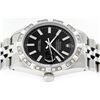 Image 9 : Rolex Mens Stainless Steel 36MM Black Index Pyramid Diamond Datejust Wristwatch