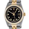 Image 1 : Rolex Mens 2 Tone 14K Black VS Diamond 36MM Datejust Wristwatch