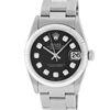 Image 2 : Rolex Womens Midsize 31mm 18K Gold Bezel Black Diamond Stainless Steel Datejust