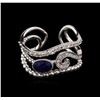 Image 1 : 0.70 ctw Sapphire and Diamond Ring - 14KT White Gold