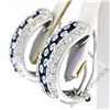 Image 5 : 14kt White Gold 2.32 ctw Sapphire and Diamond Checkerboard Cuff Earrings