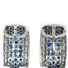 Image 7 : 14kt White Gold 2.32 ctw Sapphire and Diamond Checkerboard Cuff Earrings