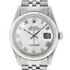 Image 1 : Rolex Mens Stainless Steel Mother Of Pearl Roman Datejust 36MM Wriswatch Datejus