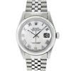 Image 2 : Rolex Mens Stainless Steel Mother Of Pearl Roman Datejust 36MM Wriswatch Datejus