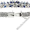 Image 5 : Vintage 14kt White Gold 3.45 ctw Sapphire and Diamond Cluster Bracelet