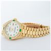Image 4 : Rolex Ladies 18K Yellow Gold MOP Emerald President Wristwatch With Watch Winder